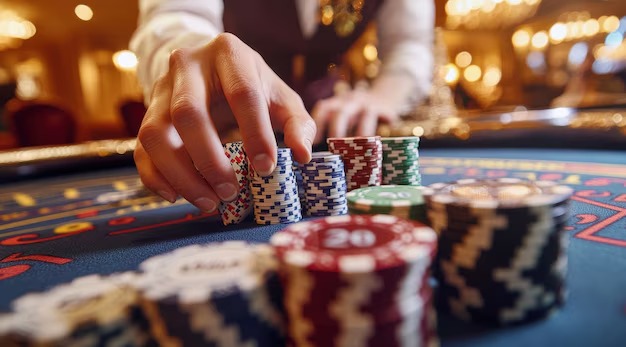 Live casino table with multi-camera feed interface